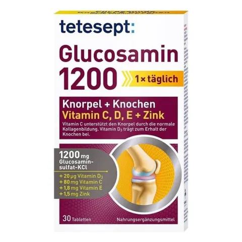 Viên uống Tetesept Glucosamin 1200mg – Hỗ trợ xương khớp khỏe mạnh, duy trì vận động linh hoạt, 60 viên nhập khẩu Đức