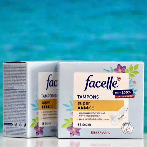 Băng vệ sinh Tampon Facelle Super 4 Giọt - 56 Viên, An Toàn và Thoải Mái Suốt Ngày, Giải Pháp Hoàn Hảo Cho Phụ Nữ Năng Động