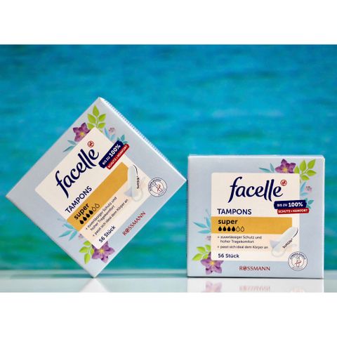 Băng vệ sinh Tampon Facelle Super 4 Giọt - 56 Viên, An Toàn và Thoải Mái Suốt Ngày, Giải Pháp Hoàn Hảo Cho Phụ Nữ Năng Động