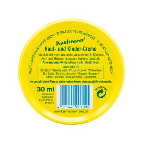 Kem Chống Hăm Kaufmann's Cho Bé 30ml - Bảo Vệ Da Nhạy Cảm, Ngăn Ngừa Mẩn Đỏ Và Ẩm Ướt, Dùng Được Cho Bỏng Rát