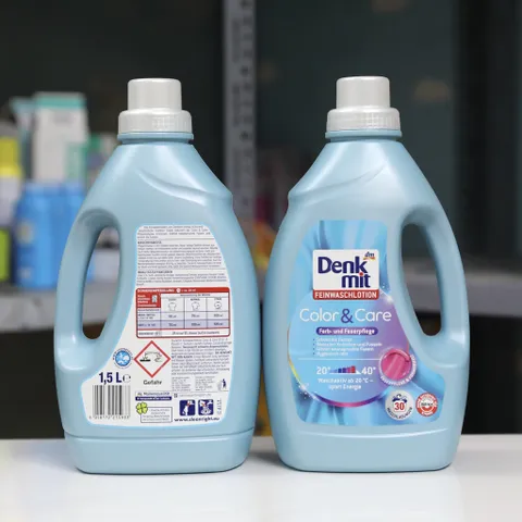 Chai Nước GIẶT - XẢ ( 2 in 1) Denkmit của Đức - Dành cho quần áo màu, chai 1.5 lít