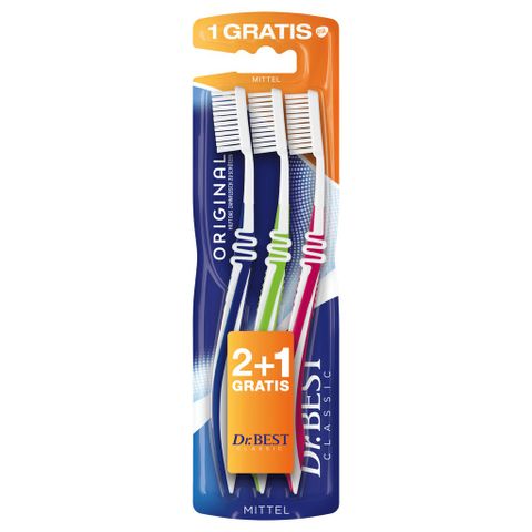 Bàn Chải Đánh Răng Dr. Best - Bộ 3 Chiếc Mềm Mại Chăm Sóc Răng Miệng Hiệu Quả từ Đức