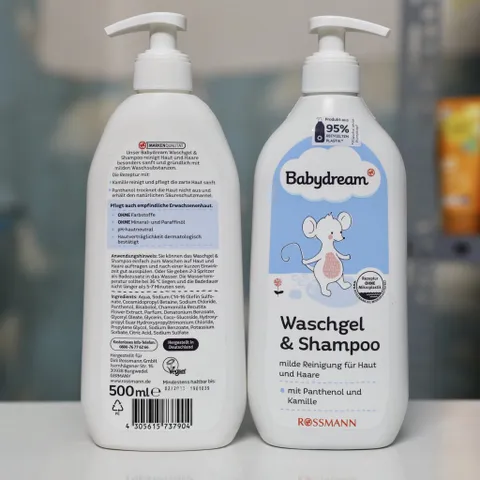 Sữa tắm gội 2in1 cho trẻ sơ sinh Babydream, 500ml