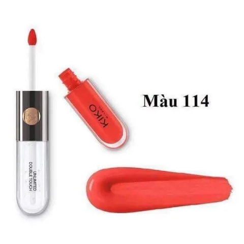 Son Kiko 114 Orange Red - đỏ cam quyến rũ- Son 2 đầu