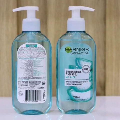 Sữa Rửa Mặt Garnier Gel Lô Hội 200ml - Dành Cho Da Thường & Da Hỗn Hợp, Làm Sạch Sâu & Kiềm Dầu Hiệu Quả