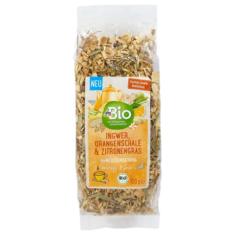 Trà gừng vỏ cam chanh Bio gói 100gr