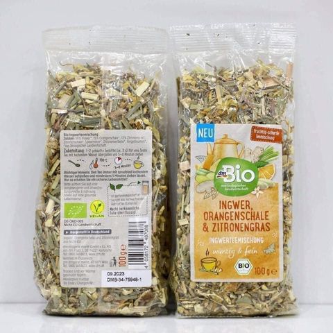 Trà gừng vỏ cam chanh Bio gói 100gr