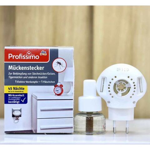 Bộ sản phẩm chống muỗi Profissimo gồm 2 sản phẩm : Lọ Tinh dầu + Ổ cắm