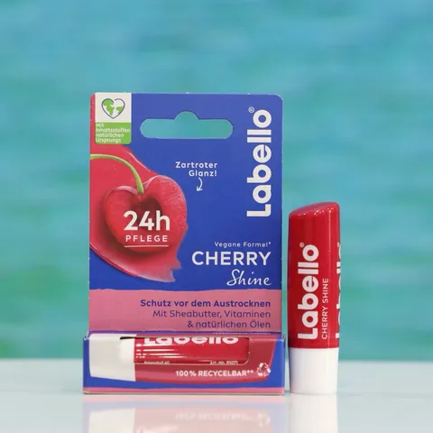 Son Dưỡng Môi Labello Cherry Shine 4.8g - Dưỡng Ẩm 24H, Màu Đỏ Tươi Tắn, Không Bết Dính, Hương Cherry Quyến Rũ