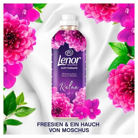 Nước xả vải Lenor Amethyst Blütentraum 950ml - Hương hoa tím sang trọng, lưu hương bền lâu, cho quần áo mềm mại, tiện dụng.