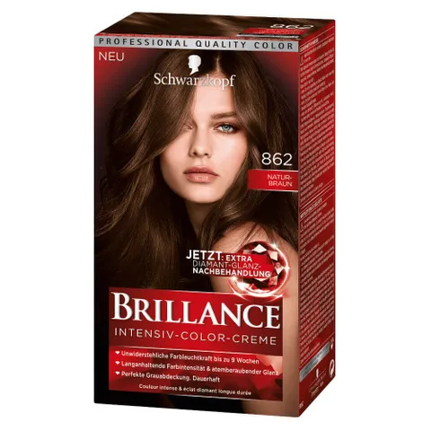 Thuốc Nhuộm Tóc Brilliance Schwarzkopf Số 862 - Màu Nâu Vàng Tự Nhiên, Dễ Dàng Sử Dụng Tại Nhà