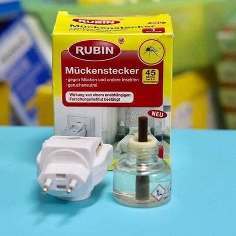 Bộ sản phẩm chống muỗi Rubin - Lọ tinh dầu và ổ cắm an toàn không độc hại, hiệu quả chống muỗi và côn trùng cho không gian 30m²