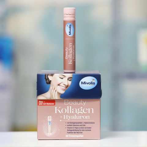 Collagen Mivolis Beauty Kollagen + Hyaluron - Nước Dưỡng Da Săn Chắc, Căng Mịn - Hỗ Trợ Làm Đẹp, Dễ Uống, Nguồn Gốc Đức