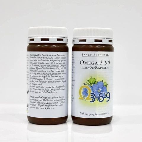 Viên Uống Omega 3-6-9 Sanct Bernhard - Bổ Sung Dầu Hạt Lanh Tự Nhiên, Hỗ Trợ Tim Mạch, 180 Viên, Xuất Xứ Đức