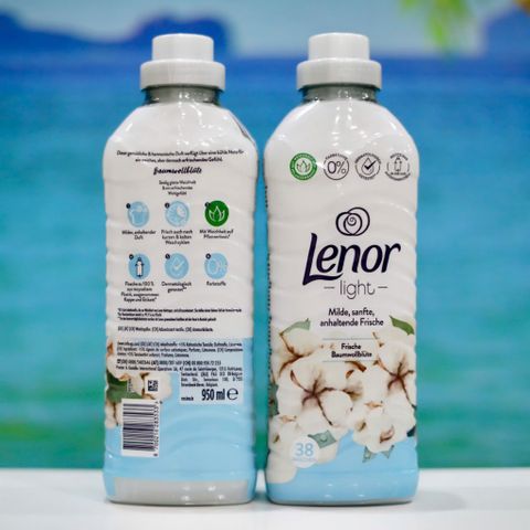 Nước Xả Vải Lenor Hương Hoa Bông Cotton Nhẹ Nhàng 950ml - Giúp Quần Áo Mềm Mại, Lưu Hương Lâu, Hàng Nội Địa Đức