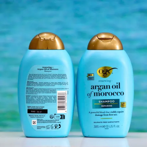 Dầu Gội OGX Argan Oil of Morocco 385ml - Phục Hồi Tóc Hư Tổn, Bóng Mượt, Không Sulfate, Dưỡng Ẩm Tự Nhiên
