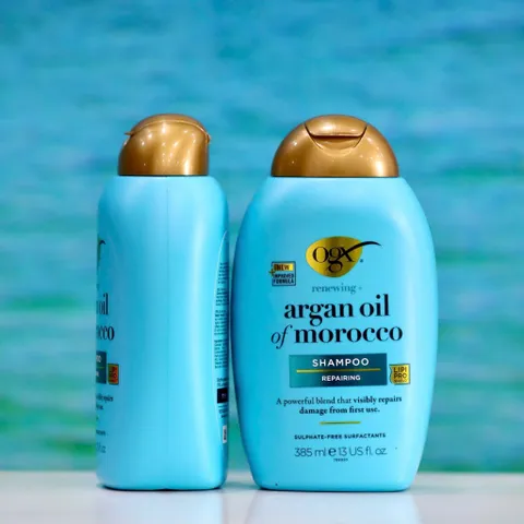 Dầu Gội OGX Argan Oil of Morocco 385ml - Phục Hồi Tóc Hư Tổn, Bóng Mượt, Không Sulfate, Dưỡng Ẩm Tự Nhiên