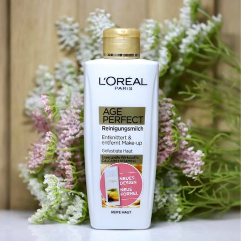 Sữa Rửa Mặt Chống Nhăn L'Oreal Age Perfect 200ml - Dưỡng Ẩm, Chống Lão Hoá, Phù Hợp Cho Da Tuổi Trưởng Thành