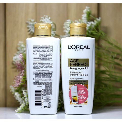Sữa Rửa Mặt Chống Nhăn L'Oreal Age Perfect 200ml - Dưỡng Ẩm, Chống Lão Hoá, Phù Hợp Cho Da Tuổi Trưởng Thành