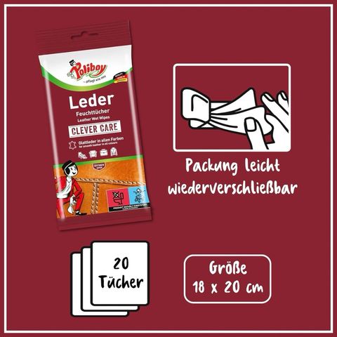 Khăn Ướt Lau Đồ Da Poliboy 20 Tờ - Chăm Sóc Da Thực Tự Nhiên, Bảo Vệ Chống  Ẩm, Lưu Hương Tươi Mát