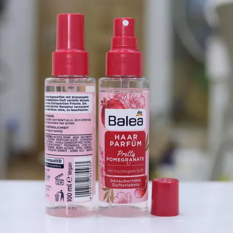 Nước hoa cho tóc Balea hương trái cây tươi mát, chai xịt 100ml vô cùng tiện dụng.