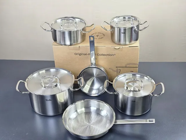 Bộ Nồi Inox Fissler Profi 4 Nồi 1 Quánh 1 Chảo Chất Lượng Đức - Bộ đồ nấu ăn đa năng cho mọi loại bếp