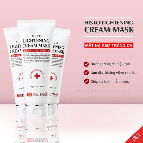 Mặt Nạ Dưỡng Trắng Da Histolab Histo Lightening Cream Mask 250gr - Làm Sáng Da, Cung Cấp Độ Ẩm, Chống Lão Hóa Từ Thiên Nhiên
