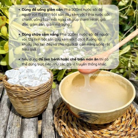 Tinh Bột Sắn Dây CAOFOOD Nguyên Chất 100% - Hàng Việt Nam, Giúp Thanh Nhiệt, Bổ Sung Năng Lượng, 500g/1kg