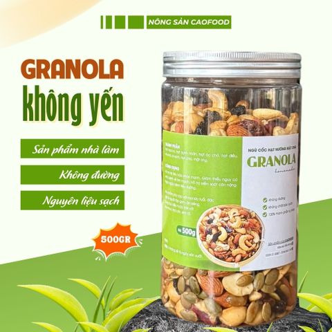 Granola Siêu Hạt Không Yến Mạch Nướng Mật Ong CAO Food - Ngũ Cốc Dinh Dưỡng 100% Không Đường, Handmade Từ Hạt Cao Cấp