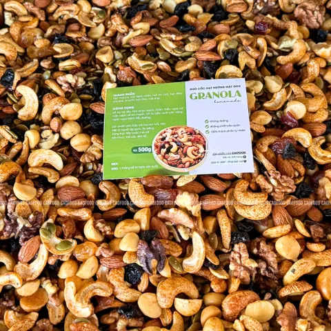 Granola Siêu Hạt Không Yến Mạch Nướng Mật Ong CAO Food - Ngũ Cốc Dinh Dưỡng 100% Không Đường, Handmade Từ Hạt Cao Cấp