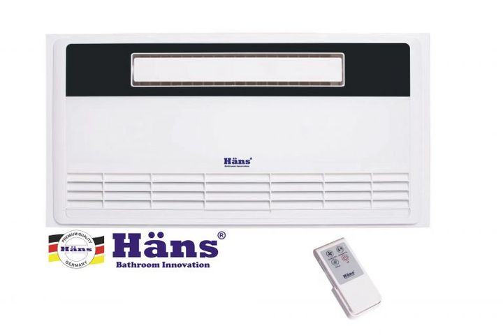 Quạt mát âm trần tích hợp thông gió Hans H20R - Thiết bị 2 trong 1 thổi mát và hút mùi, điều khiển từ xa, công suất 105W