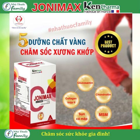 Viên Uống Dưỡng Khớp JONIMAX - Hỗ Trợ Giảm Đau & Thoái Hóa Khớp, Glucosamine, Collagen, Hỗ Trợ Khớp Vận Động Linh Hoạt, Nhập Khẩu Pháp