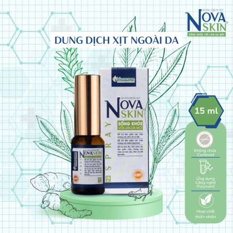 Dung dịch xịt Novaskin 15ml - Hỗ trợ làm dịu và phục hồi da nhạy cảm, giảm ngứa do Viêm Da và Chàm, bảo vệ vùng da tổn thương