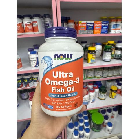 100% Hàng mỹ-Viên uống bổ sung Omega 3 hỗ trợ tim mạch, trí não – NOW Ultra Omega 3 180 viên