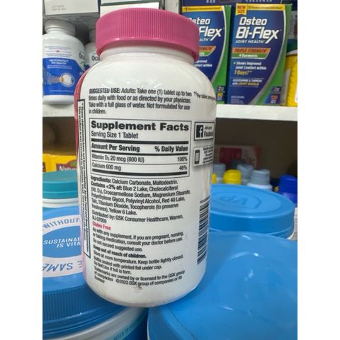 Viên Uống Hỗ Trợ Xương Caltrate Bone Health 600 mg + D3 - Bổ Sung Canxi và Vitamin D, Tăng Cường Sức Khỏe Xương