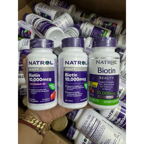 Viên Biotin Nature Made 10000mg - Hỗ Trợ Mọc Tóc, Ngăn Rụng Tóc, Cải Thiện Da, Móng Chắc Khỏe, Vitamin Nhóm B, 90 Viên