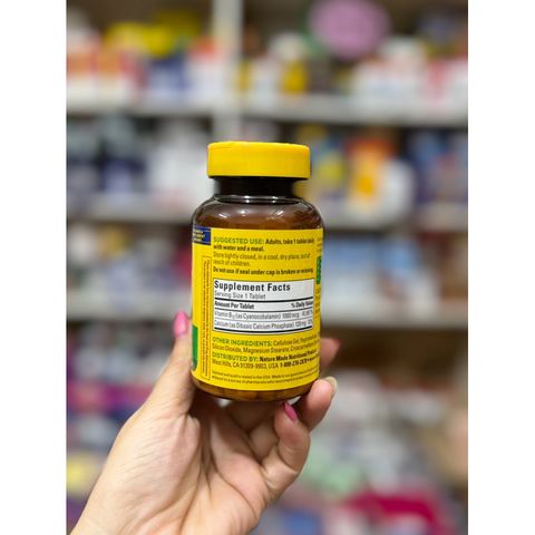 Viên Uống Nature Made Vitamin B12 1000 mcg Hỗ Trợ Hệ Thần Kinh, Tái Tạo Hồng Cầu, Tăng Cường Năng Lượng - 160 Viên