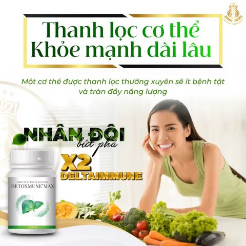 Viên Uống Giải Độc Gan Detoxmune Max - Bảo Vệ Gan, Giải Độc, Hỗ Trợ Chức Năng Gan 30 Viên/Hộp - Sản Phẩm Chăm Sóc Sức Khỏe
