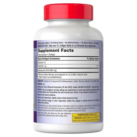 Viên uống Kirkland CoQ10 300mg - Hỗ trợ sức khỏe tim mạch và tăng cường năng lượng - Chất chống oxy hóa mạnh mẽ từ Mỹ