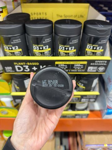 Viên Uống Bổ Sung Vitamin D3 + K2 Sport Research 125mg D3 + 100mg K2 - Hỗ Trợ Sức Khỏe Xương Khớp, Tăng Cường Miễn Dịch 160 Viên Mỹ