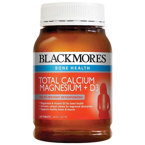 Viên Uống Blackmores Total Calcium, Magnesium & D3 200 Viên - Hỗ Trợ Sức Khỏe Xương và Cơ Bắp, Bổ Sung Vitamin D3 Vital