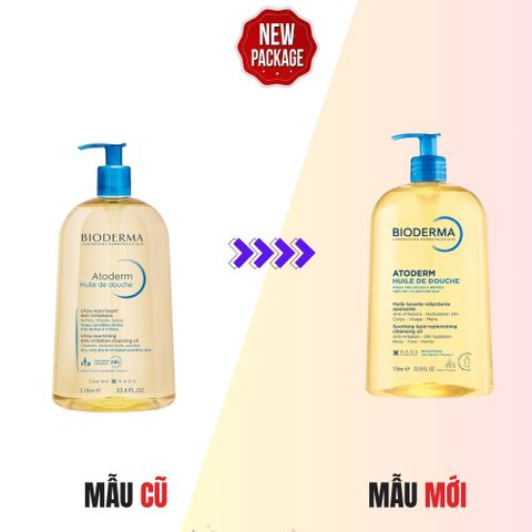 Dầu Tắm Bioderma Atoderm Huile De Douche 1000ml - Sữa Tắm Dưỡng Ẩm Dịu Nhẹ Cho Da Chàm, Da Nhạy Cảm, Chính Hãng Nhập Khẩu Pháp