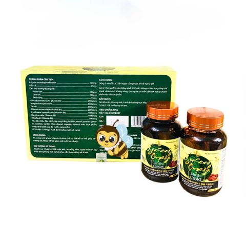 Viên uống Ginseng Omega Linzhi Gold - Bổ sung Amino Acid, Vitamin và Kẽm, Tăng Cường Sức Khỏe, Hỗ Trợ Hồi Phục Cơ Thể - Hộp 2 Lọ 30 Viên