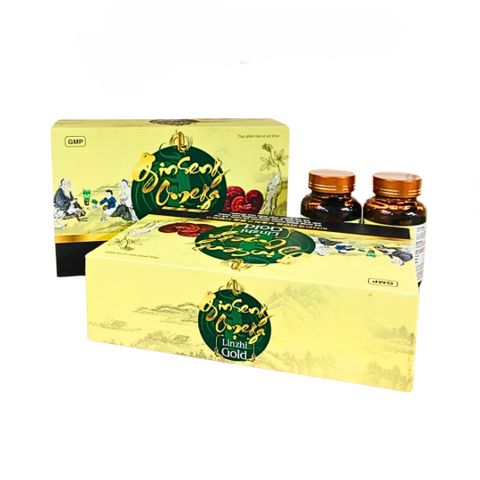 Viên uống Ginseng Omega Linzhi Gold - Bổ sung Amino Acid, Vitamin và Kẽm, Tăng Cường Sức Khỏe, Hỗ Trợ Hồi Phục Cơ Thể - Hộp 2 Lọ 30 Viên
