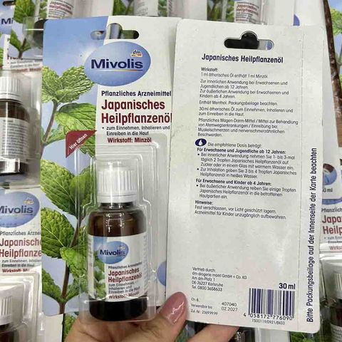 Tinh dầu bạc hà Mivolis Đức 30ml