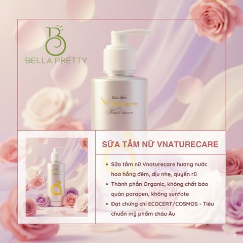 Sữa Tắm Nữ V-Naturecare Hương Nước Hoa Quyến Rũ 190ml - Sạch Da, Trắng Da, Lưu Hương Suốt 6 Tiếng, Chăm Sóc Da Mềm Mịn Tự Nhiên