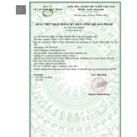 Viên Uống Arginine Phúc Vinh 200mg - Hỗ Trợ Chức Năng Gan, Thanh Lọc Cơ Thể - Hộp 60 Viên, Giải Độc Gan Hiệu Quả