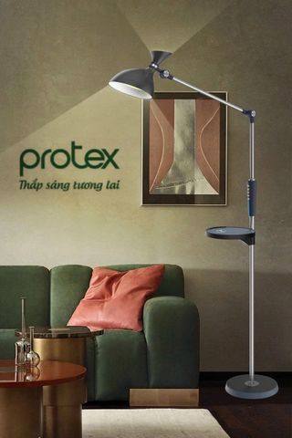 Đèn Bàn Sàn Đọc Sách Protex PRC034L - Đèn LED Thông Minh Cảm Ứng, 3 Mức Sáng, Sạc Điện Thoại Không Dây, Nhiệt Độ 3000K-6500K