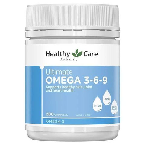 Viên uống bổ sung Omega 3-6-9 Healthy Care - 200 viên nang mềm hỗ trợ sức khỏe tim mạch và não bộ, nhập khẩu Úc