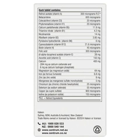 Viên Uống Vitamin Tổng Hợp Centrum For Women 90 Viên - Bổ Sung Dinh Dưỡng Cho Phụ Nữ, Tăng Cường Sức Khỏe Và Năng Lượng